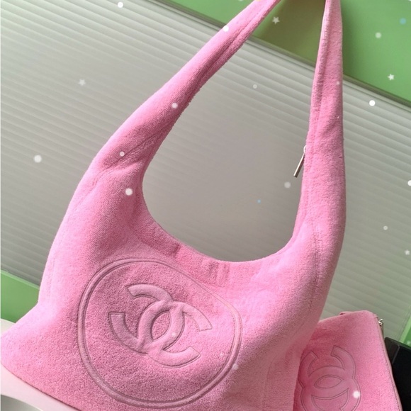 Handbags - Pink Terrycloth Bag EUC